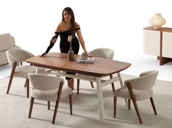 Ceviz Yemek Odası (Masa ve 6 Sandalye)