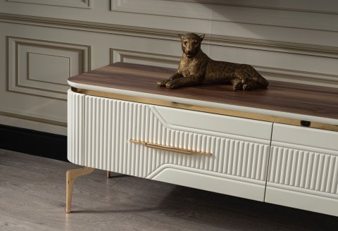 Elit Zen Yemek Odası Takımı (Ceviz-Krem)