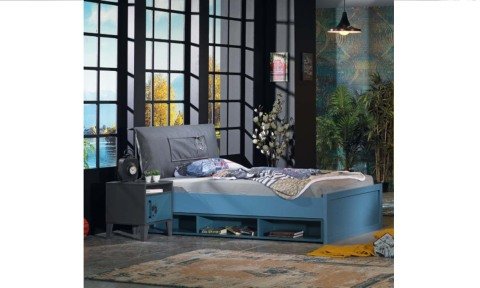 Maxi Genç Odası 120*200 cm Başlıklı Karyola (Sarı)