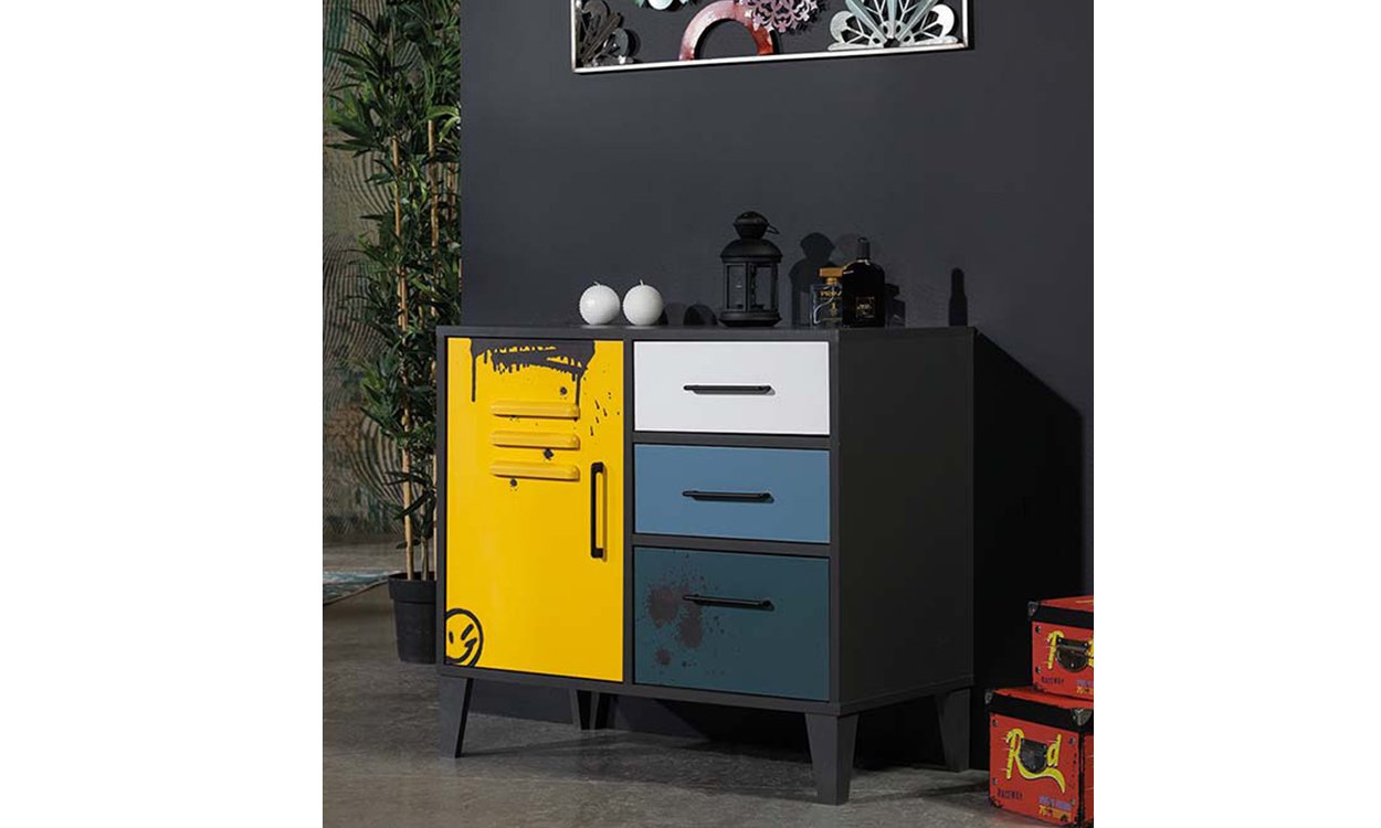 Maxi Genç Odası Şifonyer (Sarı)