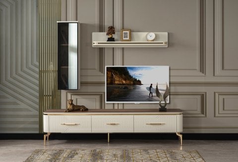 Elit Zen Tv Ünitesi (Krem-Ceviz)