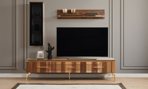 Elit Zen Tv Ünitesi (Ceviz-Siyah)