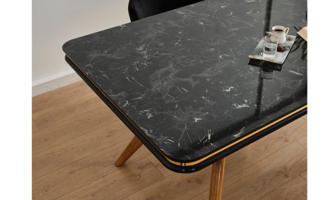 Elit Zen Yemek Masası (Ceviz-Siyah)