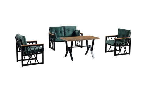 Açelya Yeşil 2+1+1+Masa Bahçe Mobilyası  (Salon, Balkon, Cafe Ofis) 2+1+1 +Masa