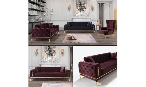 Melis Modern Koltuk Takımı (3+3+1+1)