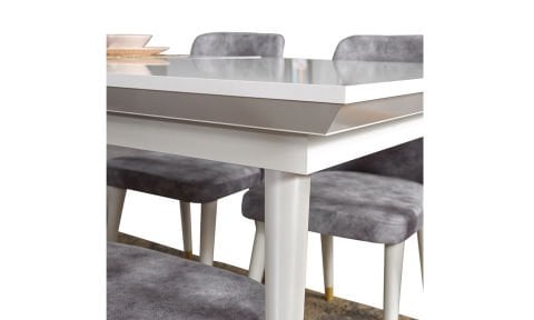 Lora Aytaşı Açılır Yemek Masası ve 6 Sandalye