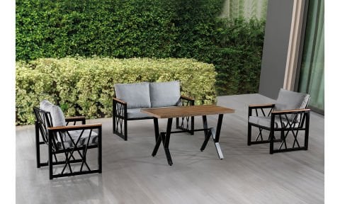 Açelya Füme 2+1+1 +Masa Bahçe Mobilyası (Salon, Balkon, Cafe Ofis)