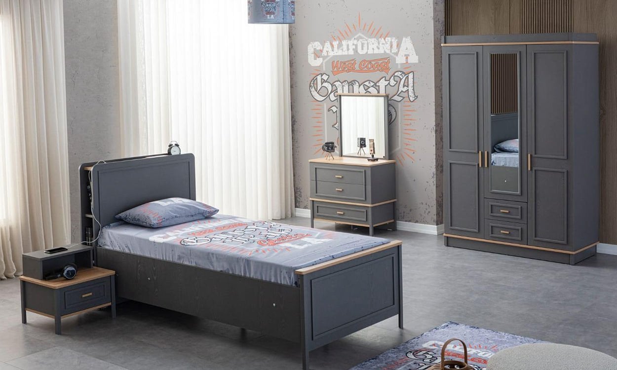 Best Genç Odası Takımı (3 Kapılı Dolap*Karyola*Komodin)