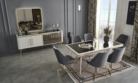 Asel Antrasit 6 Sandalye