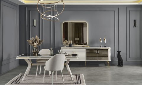 Asel Krem 6 Sandalye