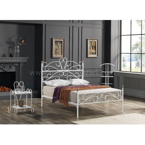 Begonya Metal Ferforje Çift Kişilik Karyola 150x200 cm