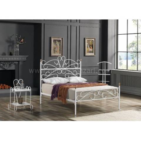 Begonya Metal Ferforje Çift Kişilik Karyola 150x200 cm