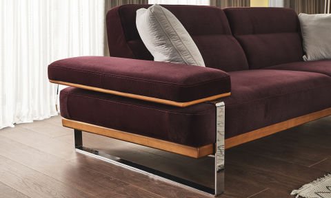 Lavina Modern Bordo Koltuk Takımı (3+3+1+1)