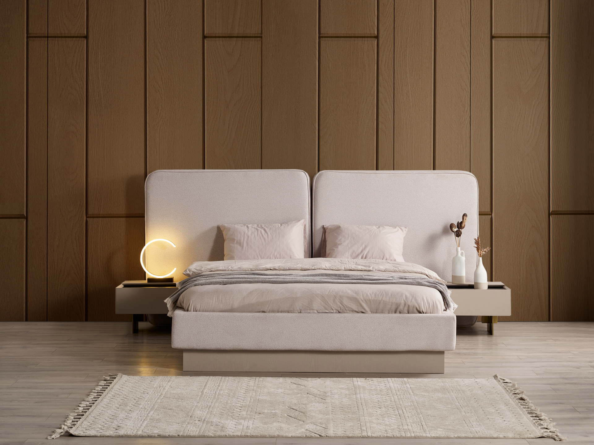 Frida Yatak Odası(Bazalı Karyola)