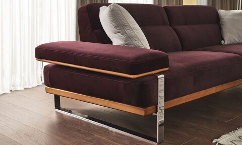 Lavina Modern Bordo Üçlü Koltuk