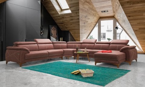 Oscar U Köşe Koltuk Takımı (Bordo)