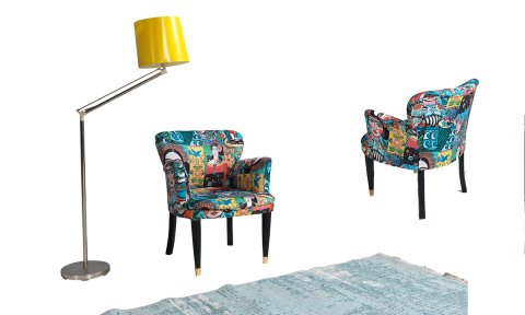 Frida Çay Seti Tekli Koltuk, Berjer (Salon, Balkon, Cafe Ofis))