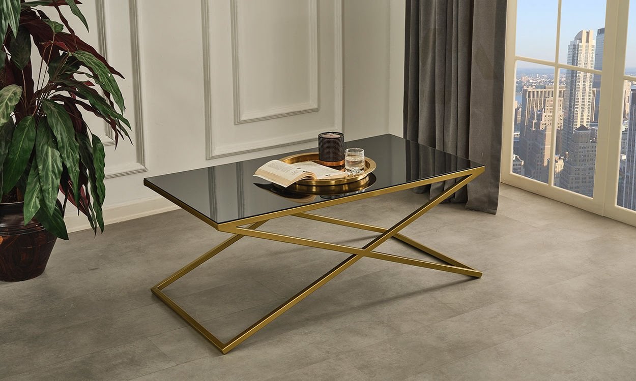 Venessa Gold Füme Ayna Orta Sehpa