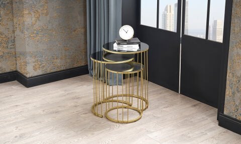 Romen Gold Ayna Zigon Sehpa