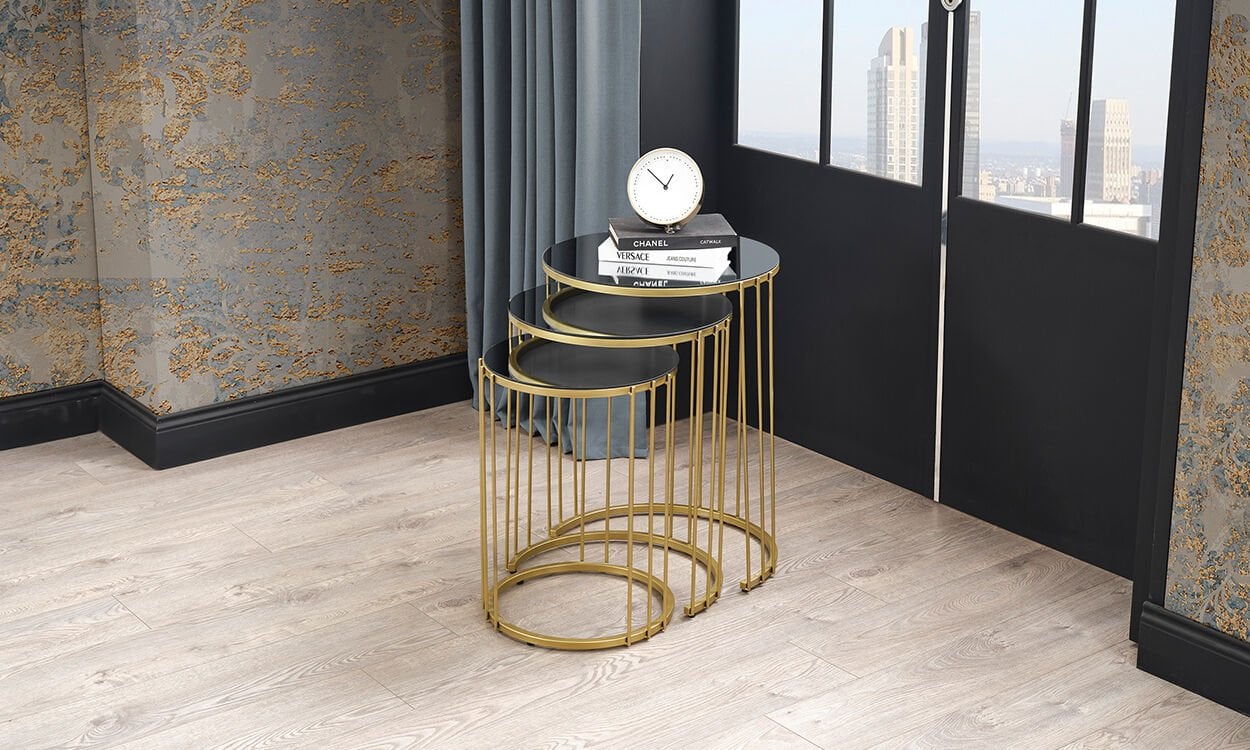 Romen Gold Ayna Zigon Sehpa