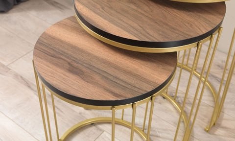 Romen Gold Ceviz Zigon Sehpa