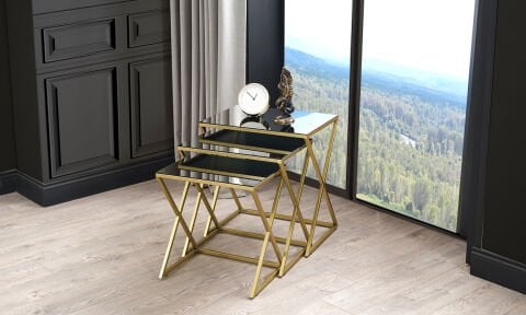 Venessa Gold Füme Zigon Sehpa