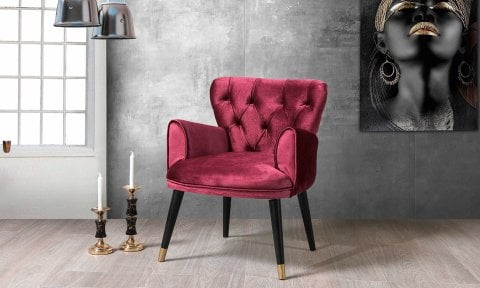 Vega Bordo Çay Seti Tekli Koltuk,Berjer (Salon, Balkon, Cafe Ofis)