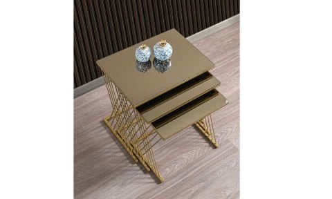 Venna Gold Bronz Zigon Sehpa