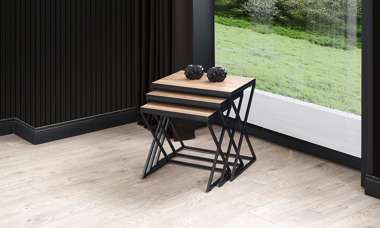 Venna Siyah Ceviz Zigon Sehpa