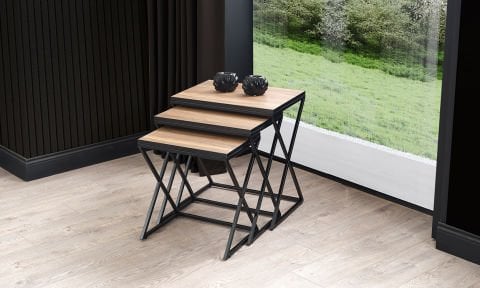 Venna Siyah Ceviz Zigon Sehpa