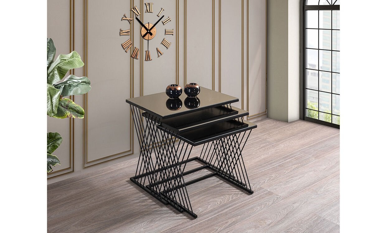 Venna Siyah Bronz Zigon Sehpa