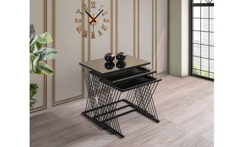 Venna Siyah Bronz Zigon Sehpa