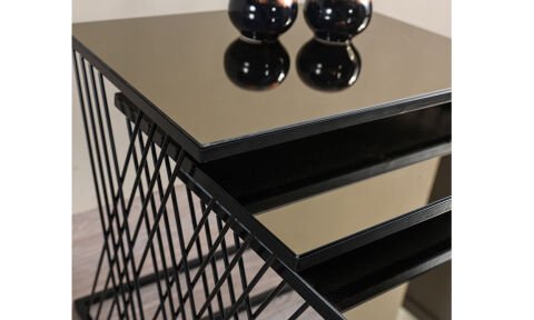 Venna Siyah Bronz Zigon Sehpa