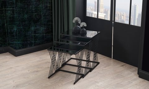 Venna Siyah Füme Zigon Sehpa