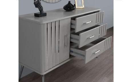 Erva Bazalı Yatak Odası Takımı (Sis Gri)