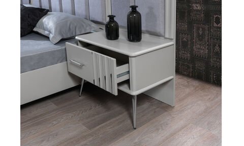 Erva Bazalı Yatak Odası Takımı (Sis Gri)