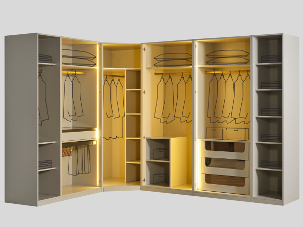 Gold Line Köşe Dolaplı Yatak Odası Takımı