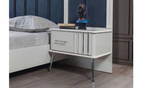 Erva Bazalı Yatak Odası Takımı (Gümüş)