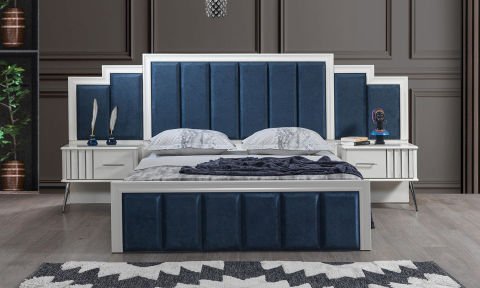 Erva Bazalı Yatak Odası Takımı (Gümüş)