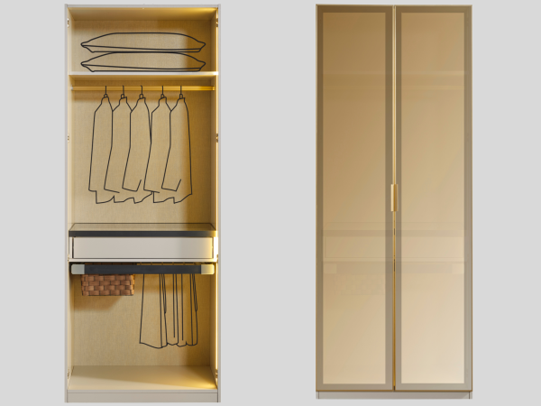 Gold Line Yatak Odası(Köşe Dolap, Giyinme Dolabı)