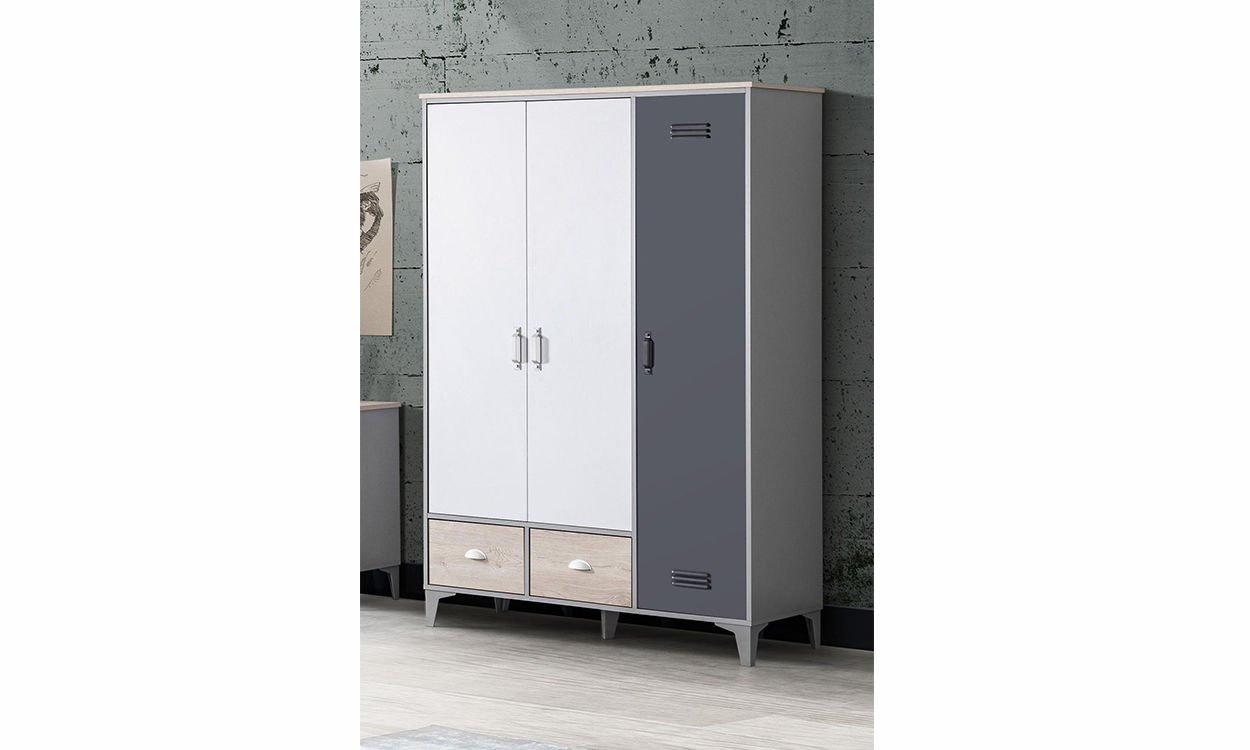 Lego Genç Odası 3 Kapılı Dolap (Antrasit)