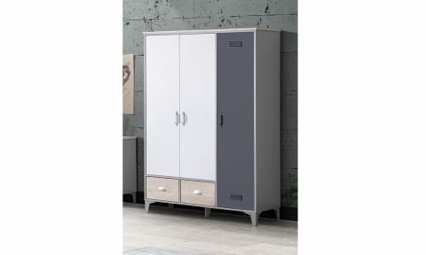 Lego Genç Odası 3 Kapılı Dolap (Antrasit)