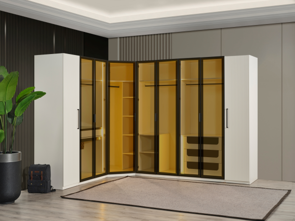 Black Line Köşe Dolaplı Yatak Odası Takımı