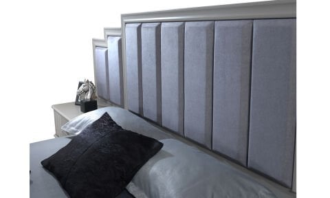 Erva 160*200 cm Başlıklı Bazalı Karyola (Sis Gri)