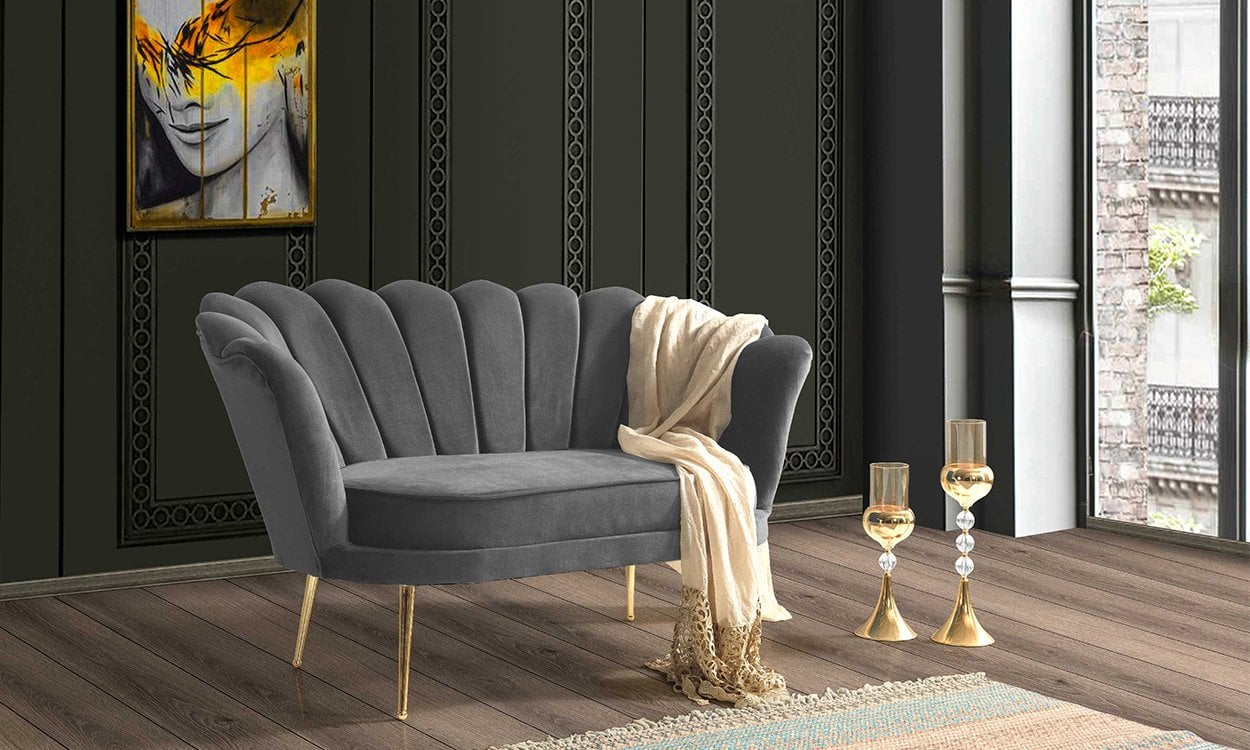 İnci Gri  Çay Seti İkili Koltuk (Salon,Balkon,Cafe,Ofis)