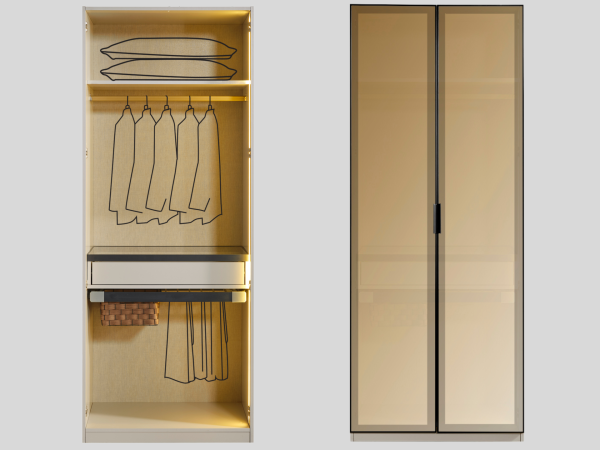 Black Line Yatak Odası(Köşe Dolap, Giyinme Dolabı)