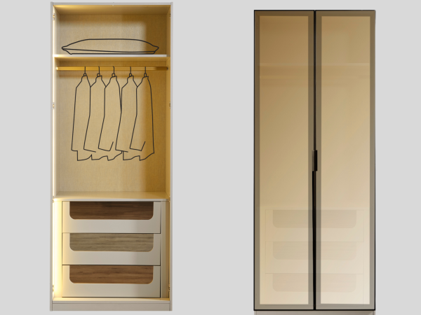 Black Line Yatak Odası(Köşe Dolap, Giyinme Dolabı)