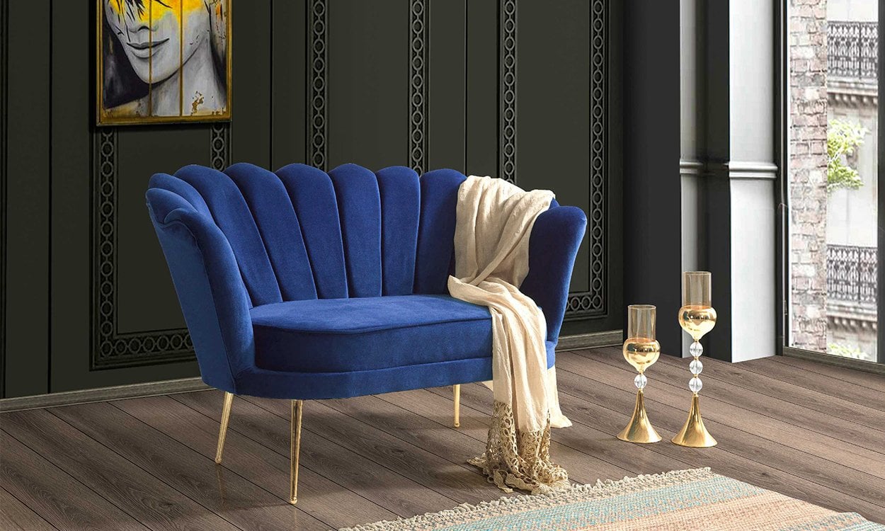 İnci Mavi  Çay Seti İkili Koltuk (Salon,Balkon,Cafe,Ofis)