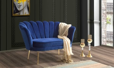 İnci Mavi  Çay Seti İkili Koltuk (Salon,Balkon,Cafe,Ofis)