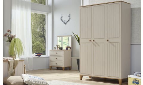 Ege Bebek Odası Takımı (3K  Dolap + Komodin + Monttesori Karyola + Büyük Beşik)